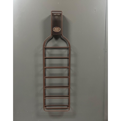 184 - BRAND NEW BOXED HUGE 120CM METAL WINE BOTTLE SHAPED WALL MOUNTED WINE RACK IN ANTIQUE FINISH