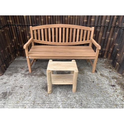 54 - BRAND NEW PACKAGED SOLID TEAK CHATSWORTH GARDEN BENCH