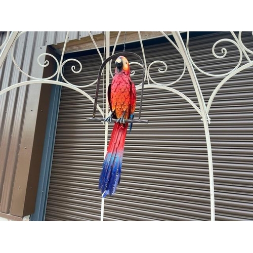 91 - NEW DECORATIVE LARGE 90CM HANGING PARROT - RED