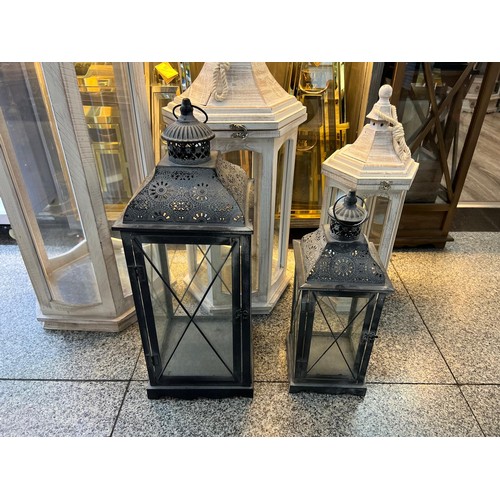 142 - BRAND NEW BOXED SET OF 2 ANTIQUE GREY GLAZED CANDLE BOXES