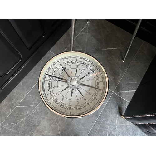 50 - BOXED NEW METAL COMPASS TABLE WITH MOVING WORKS