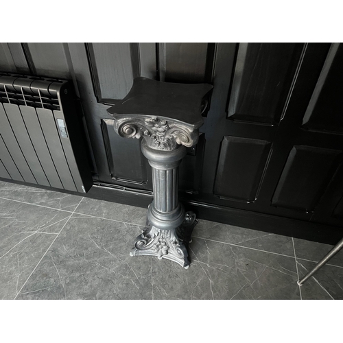 52 - BOXED NEW CAST ALUMINIUM CORITHIAN COLUMN IN GREY, STAND/PLANTSTAND