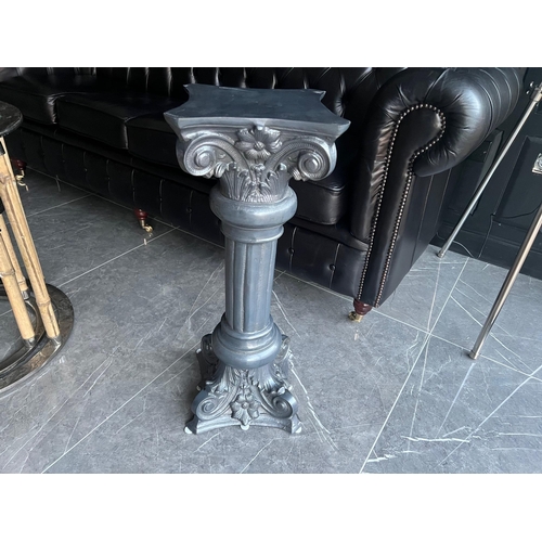 53 - BOXED NEW CAST ALUMINIUM CORITHIAN COLUMN IN GREY, STAND/PLANTSTAND