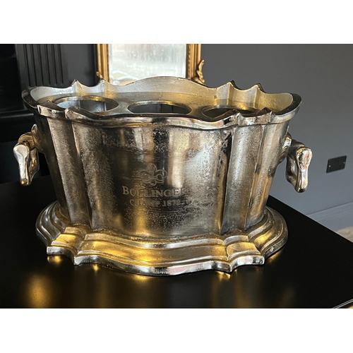 68 - BOXED NEW HEAVY NICKEL BOLLINGER CHAMPAGNE BUCKET