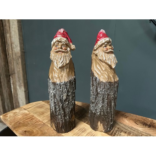 20 - BOXED NEW PAIR OF LARGE SPARKLY FATHER CHRISTMAS FIGURES