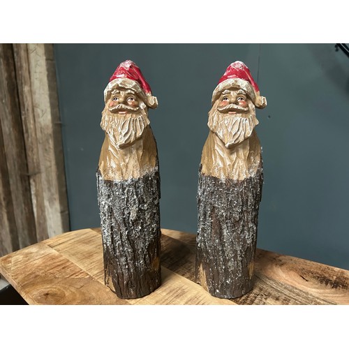 20 - BOXED NEW PAIR OF LARGE SPARKLY FATHER CHRISTMAS FIGURES