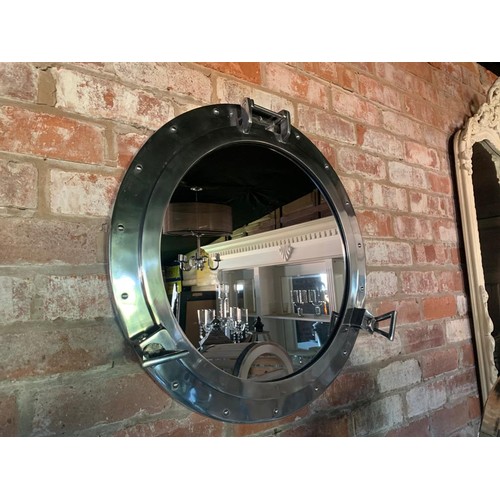 82 - BOXED NEW MASSIVE 70CM NICKEL PORTHOLE MIRROR