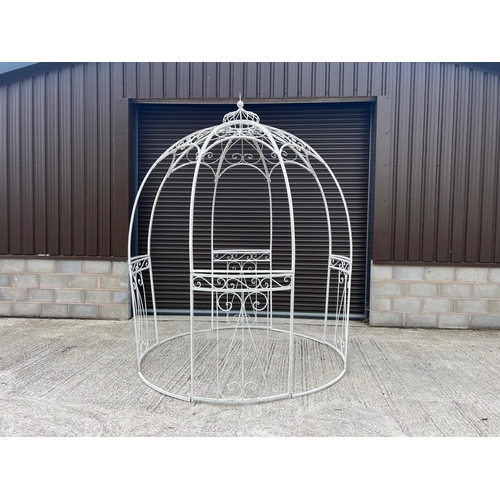 45 - HUGE NEW ORNATE WHITE GAZEBO 225CM WIDE X 300CM TALL