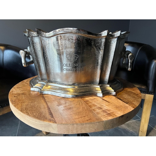 86 - BOXED NEW HEAVY NICKEL BOLLINGER CHAMPAGNE BUCKET