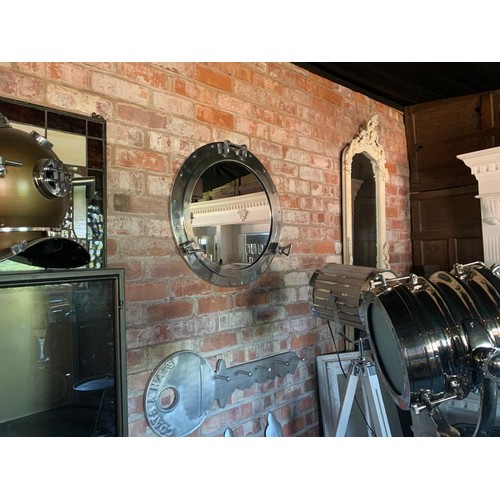 88 - BOXED NEW MASSIVE 70CM NICKEL PORTHOLE MIRROR