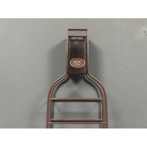 97 - BRAND NEW BOXED HUGE 120CM METAL WINE BOTTLE SHAPED WALL MOUNTED WINE RACK IN ANTIQUE FINISH