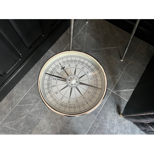 BOXED NEW METAL COMPASS TABLE WITH MOVING WORKS