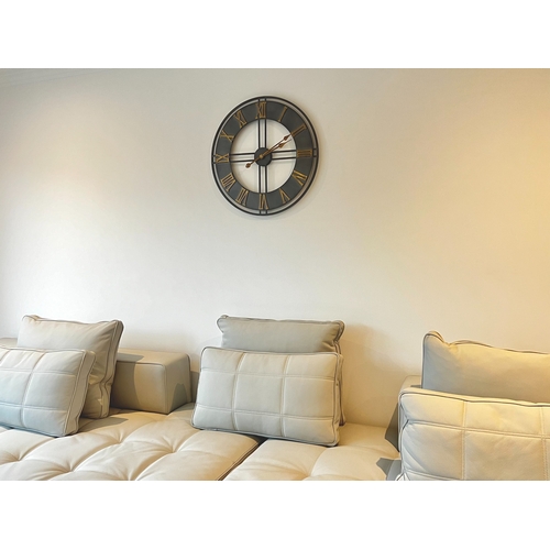 149 - BRAND NEW, BOXED GREY AND GOLD CLOCK