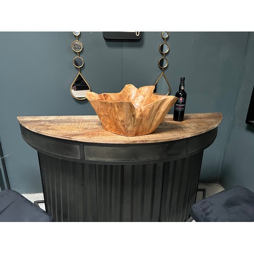 154 - HEAVY WOODEN TEAK BOWL