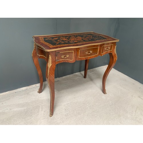 168 - USED FRENCH ANTIQUE STYLE DESK WITH BRASS MOUNTS