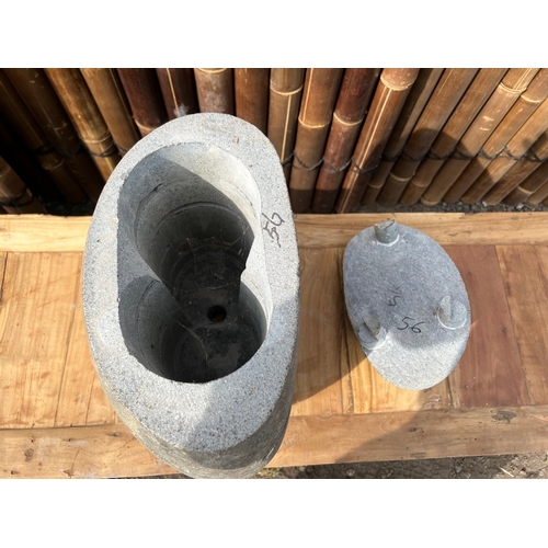 87 - CRATED HEAVY STONE OUTDOOR LANTERN (PLEASE NOTE EACH IS INDIVIDUALLY MADE THEREFORE EVERY ONE IS DIF... 