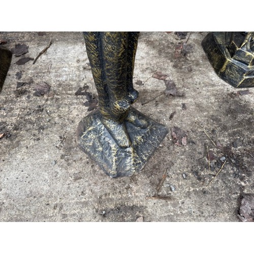 14 - 160CM TALL HEAVY CAST IRON MODERN ART STATUE OF COUPLE EMBRACING IN BRONZE FINISH