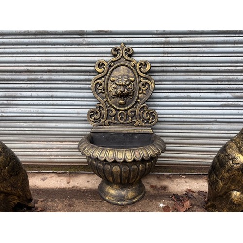 16 - 4FT TALL ORNATE CAST IRON WALL FOUNTAIN