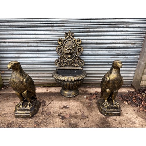16 - 4FT TALL ORNATE CAST IRON WALL FOUNTAIN