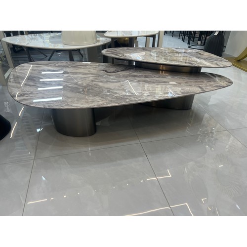 114 - BOXED NEW DESIGNER MARBLE COFFEE TABLE