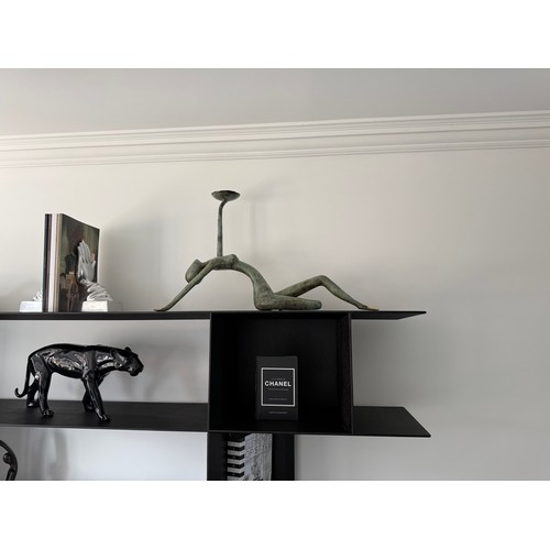 41 - LARGE SOLID BRASS ABSTRACT BALLERINA CANDLE HOLDER