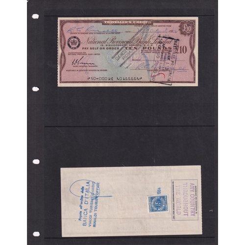 10 - TRAVELLERS CHEQUES Issued in the 1960's with values from £2 to £20 issued by the National Provincial... 