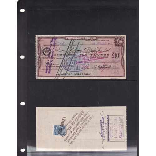 10 - TRAVELLERS CHEQUES Issued in the 1960's with values from £2 to £20 issued by the National Provincial... 