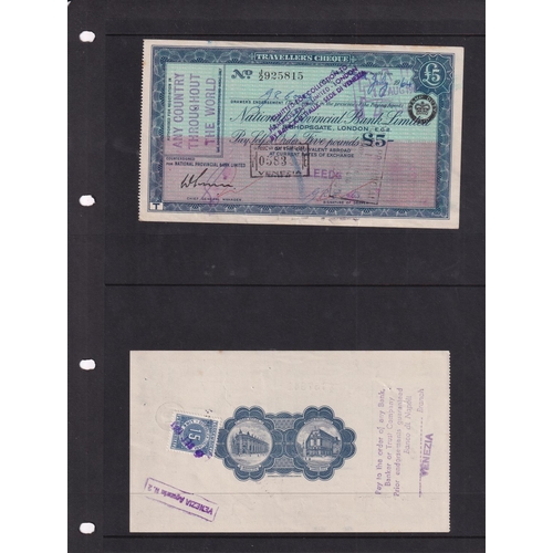 10 - TRAVELLERS CHEQUES Issued in the 1960's with values from £2 to £20 issued by the National Provincial... 