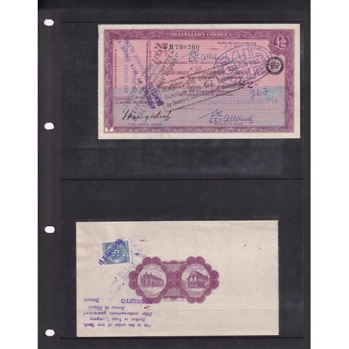 10 - TRAVELLERS CHEQUES Issued in the 1960's with values from £2 to £20 issued by the National Provincial... 