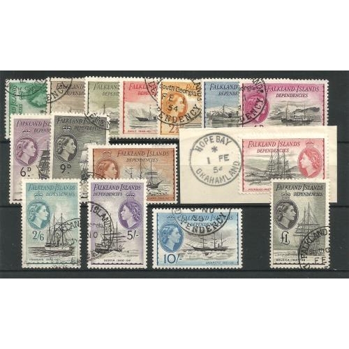 123 - 1954 Ship definitive set of 15.  SGG26/40 VFU.