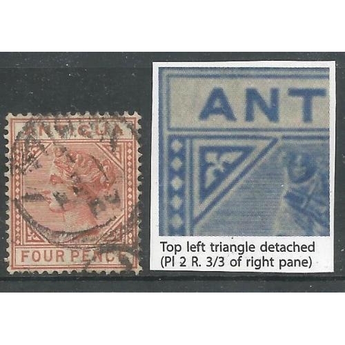 18 - 1884 Detached triangle variety 4d good used SG28a c£375.