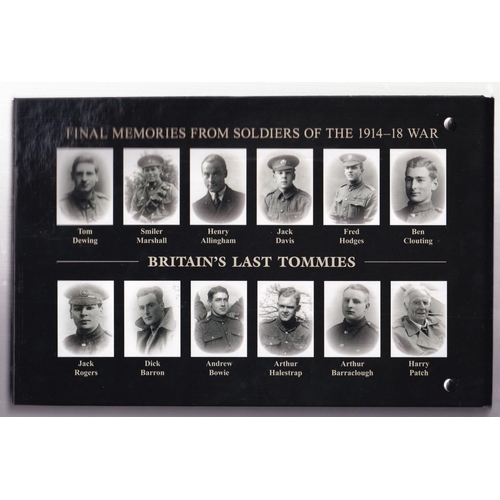 2 - Britain's last Tommies Commemorative Medals (12) encapsulated with details of the WWI Tommies, in a ... 