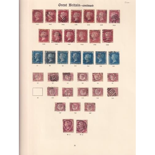 218 - 1858/70 Plate collection on pages catalogued over £3400 inc penny red to 225 (ex pl 77), ½d to pl20 ... 