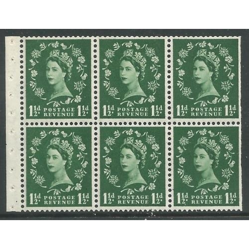 263 - 1958 Wilding Graphite Booklet panes of 6 UM, Wmk. upright 1d, 1½d, 2½d, scarce.  SGSB39, SB70, SB85.... 