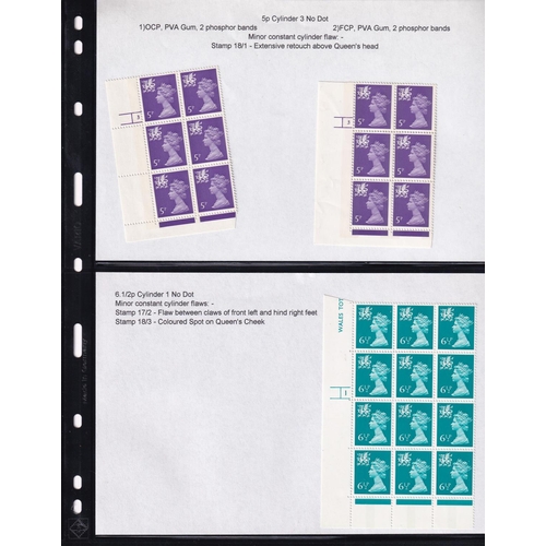 281 - 1971/80 WALES REGIONAL MACHINS  A very fine collection of UM blocks with collectors notes of varieti... 