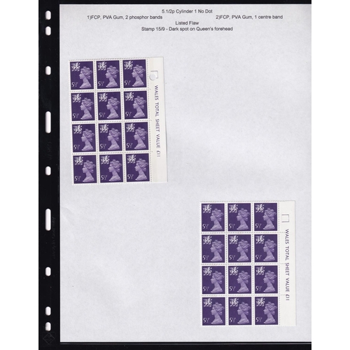 281 - 1971/80 WALES REGIONAL MACHINS  A very fine collection of UM blocks with collectors notes of varieti... 