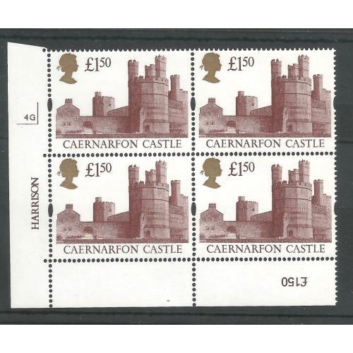 289 - 1994 Scarce Cylinder block Castle £1.50, Cylinder 4G (SGUK8).  SG1614,  fresh UM.