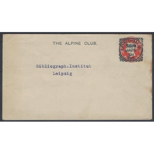 303 - MOUNTAINEERING - 1901 fabulous use of GB QV Penny envelope with crisp London squared circle and THE ... 