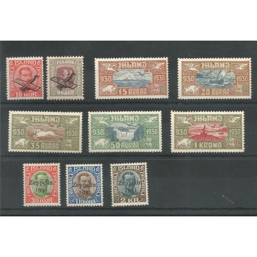 342 - 1928/31 Air Sets (3).  1928 set of 2.  1930 set of 5 (c£200).  1931 Zeppelin set of 3, mint.