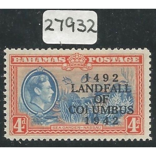 35 - 1942 COIUMBUS for Columbus overprint variety 4d SG168A.  VFM with Brandon Cert.  Very fine.