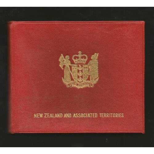 418 - Circa 1957 UPU Presentation Stockbook (small) Red and Gold embossed with New Zealand and Territories... 