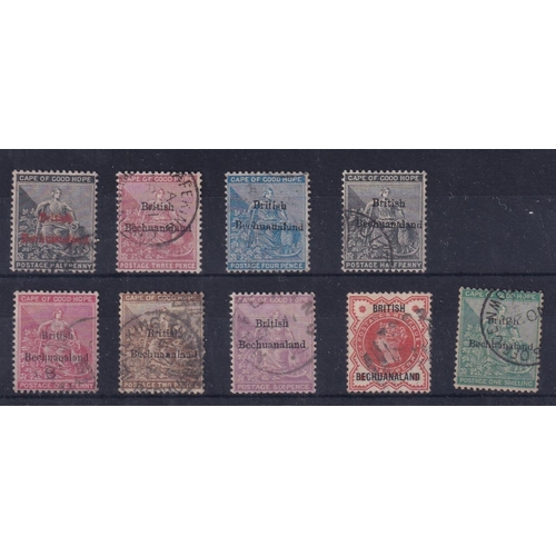 42 - 1885 Cape sitting hope ovpt set fu. Scarce SG 1/8 (8)