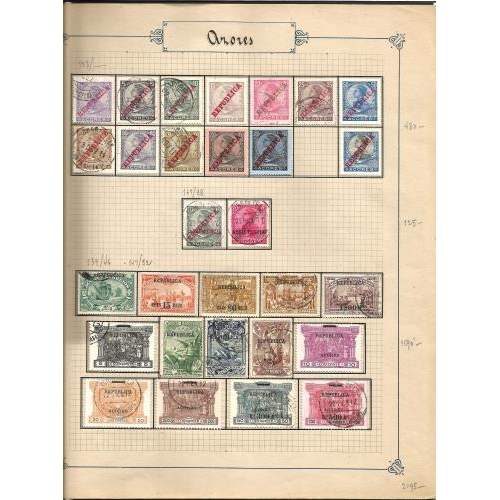 447 - 1894/1930 Old Pages with a valuable collection of 130+ different stamps.  1894 Navigator to 150r (10... 