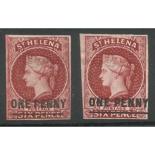 460 - 1863 QV surcharge 1d on six SG3, 4, fresh mint.