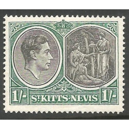 478 - 1938 Variety KGVI 1/- with break in value tablet SG75ca.  Mint.