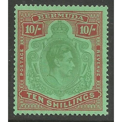 48 - 1938 KGVI High Value 10/-.  SG119. Fresh mint.