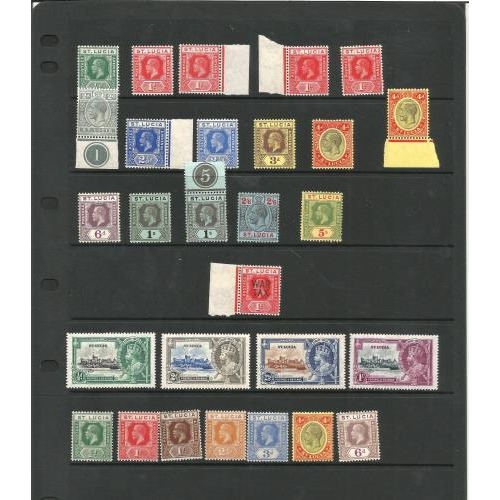 481 - KGV 1912/35 on a stock page.  1912 die I,  defins to 5/- (16) with shades.  1921 die II to 6d (7).  ... 