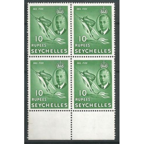 489 - 1953 KGVI Definitive's as blocks of 4 (14).  (ex 5r).  SG158/70, 72 UM.