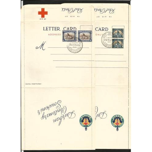 500 - 1954 Red Cross Letter Cards (5).  Durban Centenary with Official stamps, stamp attached and special ... 