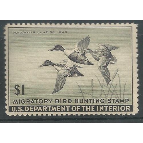 545 - 1945 Hunting Stamp $1, Scott RW12, very fine NHM.